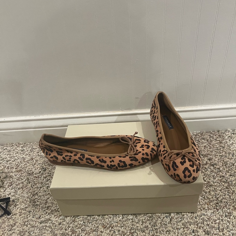 MARGAUX The Demi - Leopard Suede - 36.5 (US 6.5) worn twice. Comes with shoe bag